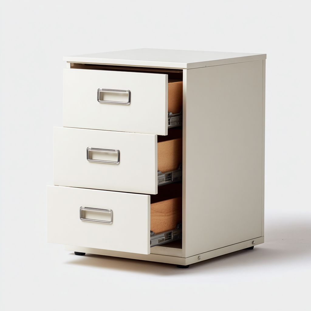 Archivador de madera 45x40x65 cm - blanco - diseño moderno - uso para oficina-Livingza