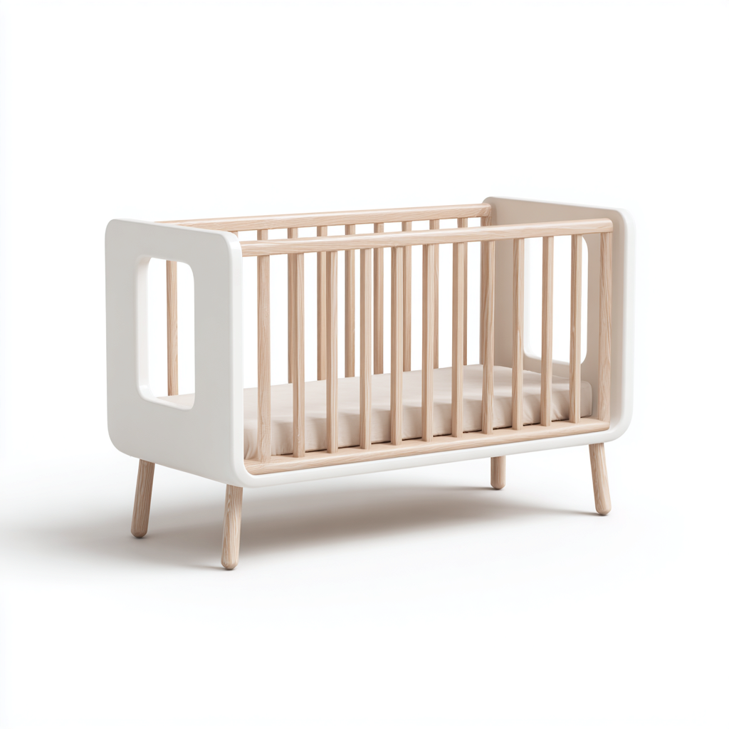 儿童木床 110x60x80 厘米 - 白色 - 天然木 - 适合卧室 - 现代斯堪的纳维亚设计 - Livingza